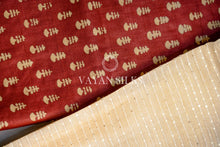 Load image into Gallery viewer, Maroon Printed Tussar Silk Suit