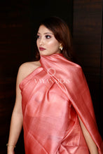 Load image into Gallery viewer, Orange Pure Tussar Silk Saree