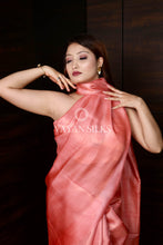 Load image into Gallery viewer, Orange Pure Tussar Silk Saree