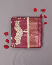 Load image into Gallery viewer, Magenta Printed - Pure Tussar Silk Saree