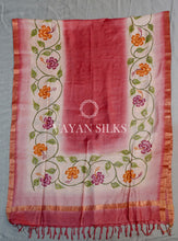 Load image into Gallery viewer, Pink Handpainted Tussar Silk Suit