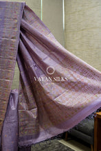 Load image into Gallery viewer, ~ Gul Kaari ~ Lavender Embroidered Tussar Silk Saree