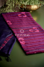 Load image into Gallery viewer, Printed Purple Silk Saree