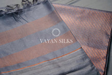Load image into Gallery viewer, Grey Tussar Silk Saree