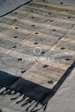 Load image into Gallery viewer, Charcoal Printed Tussar Silk Suit
