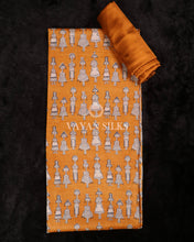 Load image into Gallery viewer, Mustard Printed Pure Tussar Silk Suit