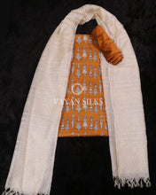 Load image into Gallery viewer, Mustard Printed Pure Tussar Silk Suit