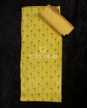 Load image into Gallery viewer, Green Yellow Printed Pure Tussar Silk Suit