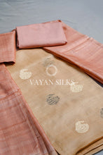 Load image into Gallery viewer, Peach Woven Tussar Silk Suit