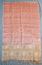 Load image into Gallery viewer, Peach Woven Tussar Silk Suit