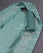 Load image into Gallery viewer, Green Embroidered Tussar Silk Suit