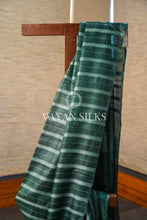 Load image into Gallery viewer, Dark Green Pure Tussar Silk saree