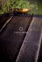 Load image into Gallery viewer, Ink Black Tussar Silk Saree l Handwoven Bootas all over