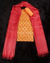 Load image into Gallery viewer, Orange Red Pure Tussar Silk Suit Set