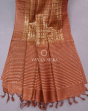 Load image into Gallery viewer, Orange Woven Tussar Silk saree