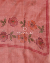 Load image into Gallery viewer, Peach Handpainted Pure Tussar Silk Suit