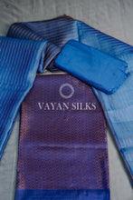 Load image into Gallery viewer, Blue Tussar Silk Suit