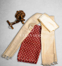 Load image into Gallery viewer, Maroon Printed Tussar Silk Suit