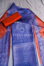 Load image into Gallery viewer, Blue Rust Tussar Silk Suit