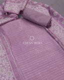 Purple Embroidered Tussar Silk Suit