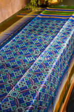 Load image into Gallery viewer, Dual Blue Printed Tussar Silk Saree l Patola Digital Print