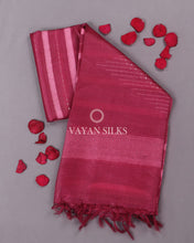 Load image into Gallery viewer, Red Pink Tussar Silk Saree