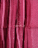 Red Pink Tussar Silk Saree