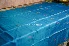 Load image into Gallery viewer, Handwoven Blue Tussar Silk Saree