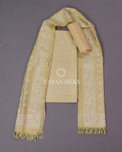 Load image into Gallery viewer, Lemon Embroidered Tussar Silk Suit