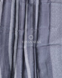 Grey pure Tussar silk saree
