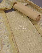 Load image into Gallery viewer, Lemon Embroidered Tussar Silk Suit
