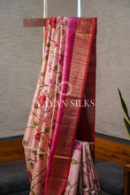 Load image into Gallery viewer, Pink Hand painted Tussar Silk Saree