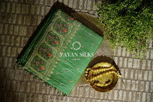 Load image into Gallery viewer, ~ Gul Kaari ~ Fern Green Embroidered Tussar Silk Saree