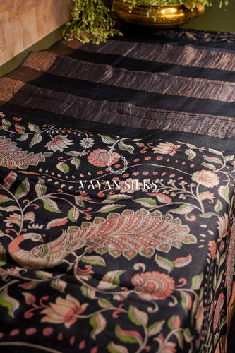 All over printed Tussar Silk Saree
