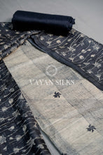 Load image into Gallery viewer, Black Printed Tussar Silk Suit