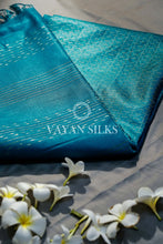 Load image into Gallery viewer, Blue Tussar Silk Saree