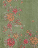 Green Embroidered Tussar Silk saree