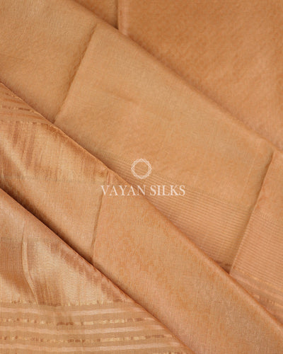 Yellow Gold Pure Tussar Silk Saree