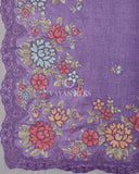 Purple Embroidered Tussar Silk saree