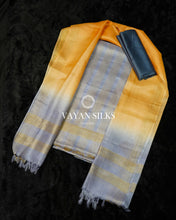 Load image into Gallery viewer, Powder Blue Mustard Woven Tussar Silk Suit Set