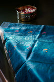 Handwoven Blue Tussar Silk Saree