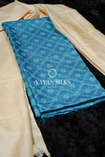 Load image into Gallery viewer, Blue Embroidered Tussar Silk Suit Set