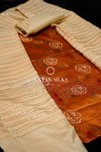 Load image into Gallery viewer, Cinnamon Color Embroidered Tussar Silk Suit Set