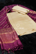 Load image into Gallery viewer, Purple Beige Embroidered Tussar Silk Suit Set