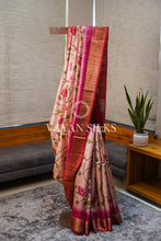Load image into Gallery viewer, Pink Hand painted Tussar Silk Saree