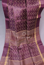 Load image into Gallery viewer, Purple Pure Tussar Silk Saree