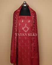 Load image into Gallery viewer, Red Banarasi Silk Unstitched Suit Set