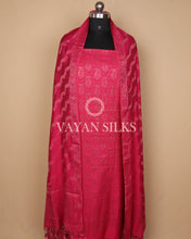 Load image into Gallery viewer, Queen Pink Banarasi Silk Unstitched Suit Set