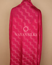Load image into Gallery viewer, Queen Pink Banarasi Silk Unstitched Suit Set