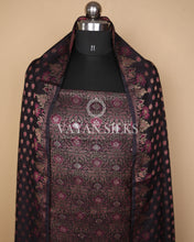 Load image into Gallery viewer, Black Pink Banarasi Silk Unstitched Suit Set